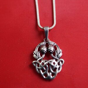 COMAT CRAFT Beautiful Scottish Thistly Cirsium Flower Scotland National Symbol Necklace 18"