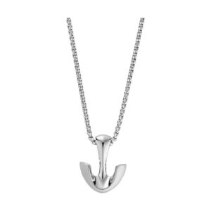 skagen women's pendler silver-tone stainless steel anchor pendant necklace (model: skjm0187040)