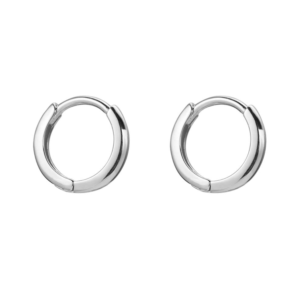 Minimalist Tiny Small Hoop Earrings for Women Girls 925 Sterling Silver Golden Polished Mini Huggie Hoops Cartilage Cuff Helix Thin Wrap Hypoallergenic Simple Jewelry