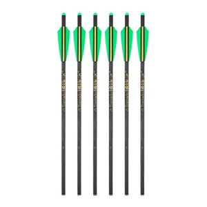 REEGOX Crossbow Bolts 16 inch Carbon Crossbow Arrows for Hunting and Target Practice with Moon nocks and Field Tips (6 Pack) (16)