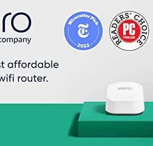 Amazon eero 6+ mesh Wi-Fi router | 1.0 Gbps Ethernet | Coverage up to 1,500 sq. ft. | Connect 75+ devices | 1-Pack | 2022 release