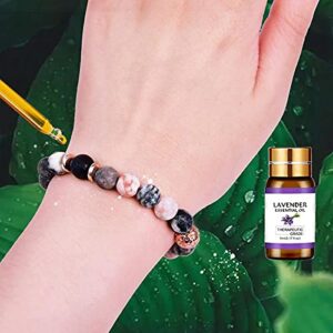 allentian Lava Rock Aromatherapy Diffuser Bracelets, Crystals Stones Jewelry Calming Beaded Bracelets for women, Lavender Essential Oil Bracelet, Stress Relief Gifts for Women