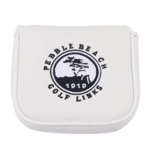 histar magnetic closure golf square mallet shaped putter cover (white, faux leather) for scotty cameron, universal fit