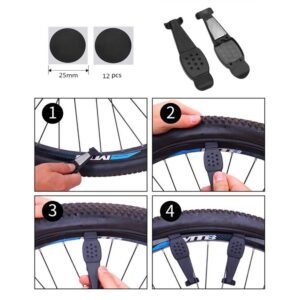 Bike Tire Repair Tool Kit, Frame Front Beam Bag & Mini Bike Pump & 16 In 1 Multi-Function, Bike Tire Lever & Suitable for Presta and Schrader Non-adhesive Puncture Repair Kit , for Road Mountain BMX