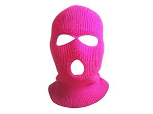 mrlahat 3 hole ski mask face neck gaiter beanie balaclava outdoor sport warm full face osfm (neon pink)