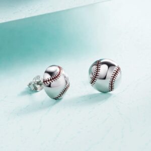 Baseball Stud Earrings Softball Dodger 925 Sterling Silver Jewelry Gifts for Unisex Women Men