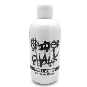 spider chalk 8oz white widow extreme liquid chalk, dry hands, better grip for gym, powerlifting, weightlifting - skin friendly, made in the usa