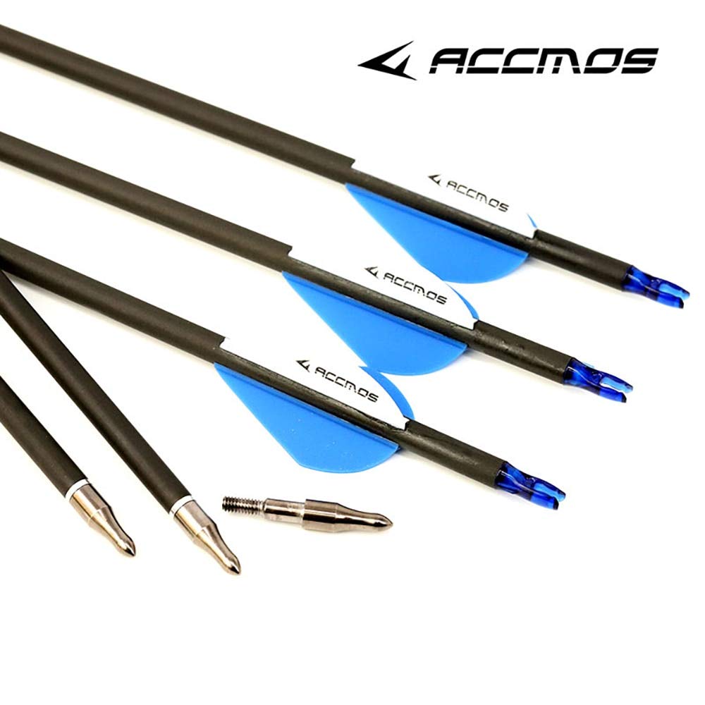 600 Spine Arrow 27 Inch Arrow Target Practice Arrow Hunting Arrow Carbon Arrows Compound Bow Recurve Bow Adult Youth Archery Indoor Outdoor Shooting Field Tip