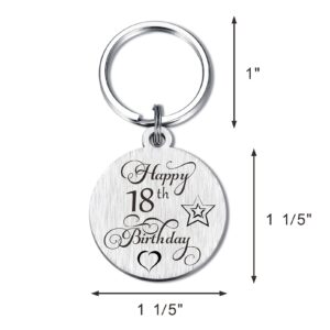 Laluminter 18 Year Old Birthday Gifts for Girls Boy, Happy 18th Bday Keychain Decorations for Women Men