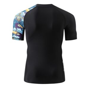 ADOREISM Men's Quick-Dry UPF 50+ Sun Protection Short Sleeve Rash Guard (HeyToucan, XL)