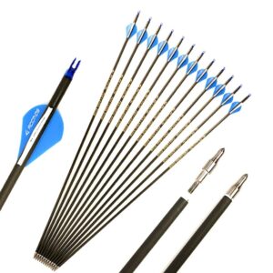 350 spine arrow 30 inch arrow target practice arrow hunting arrow carbon arrows compound bow recurve bow adult youth archery indoor outdoor shooting field tip