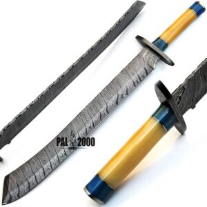 PAL 2000 HUNTING KNIVES KNI-9909 Custom Handmade Damascus steel 25 Inch Knife With Sheath