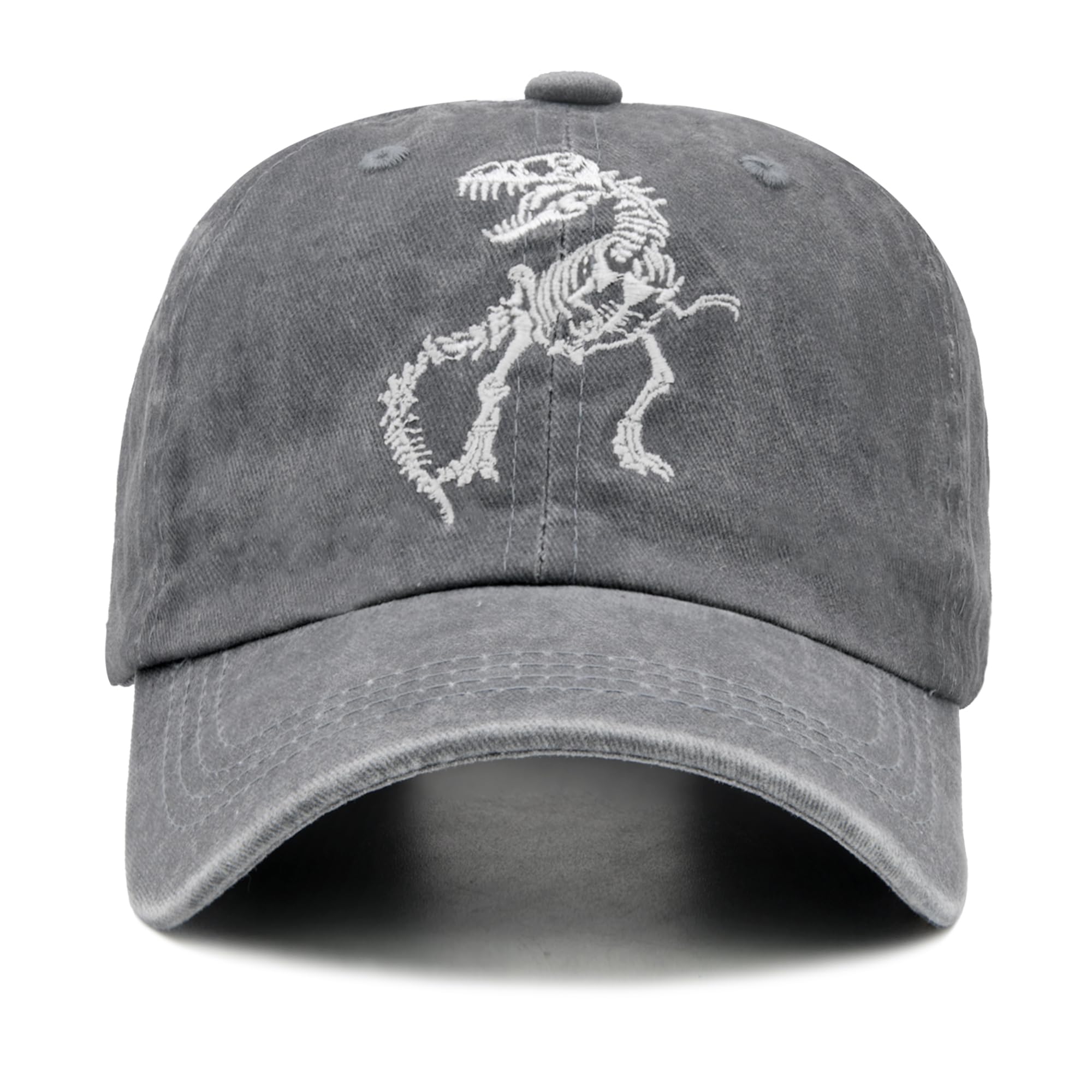 NVJUI JUFOPL Boys' Skull Dinosaur Hat, Washed Vintage Summer Baseball Cap for Kids Ages 2-9