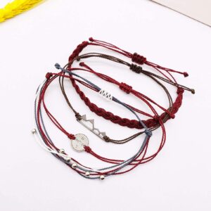 HUASAI Vsco String Bracelets for Teen Girls Women Waterproof Boho Rope Bracelets Wave Surfer Bracelets Summer Beach Anklets