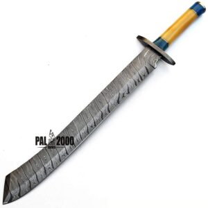 PAL 2000 HUNTING KNIVES KNI-9909 Custom Handmade Damascus steel 25 Inch Knife With Sheath