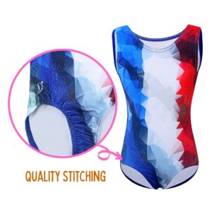 Dancina Patriotic Gymnastics Leotard Size 8 American Flag