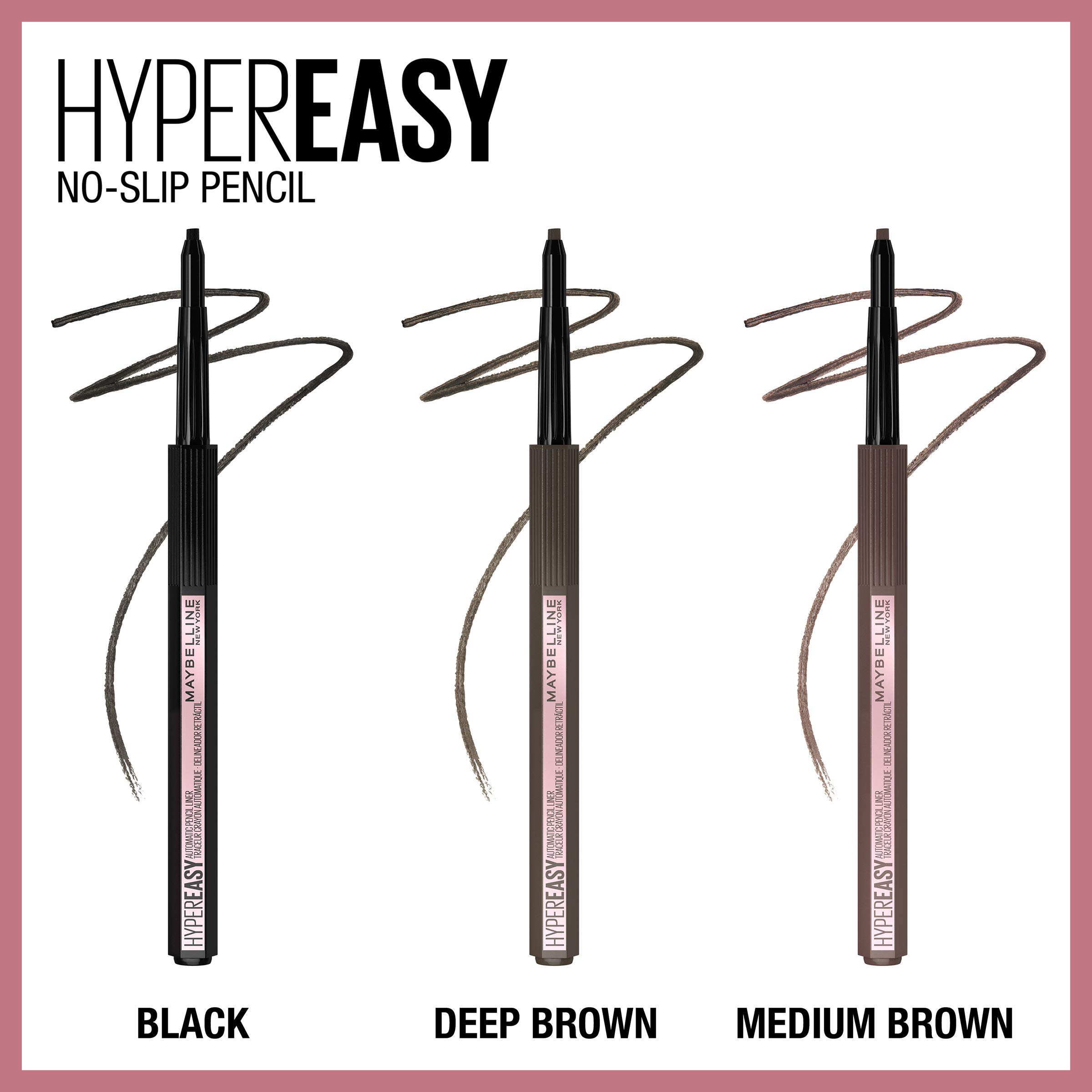 MAYBELLINE New York Eyestudio Hyper Easy No Slip Pencil, Black, 0.04 Oz, Pack of 2