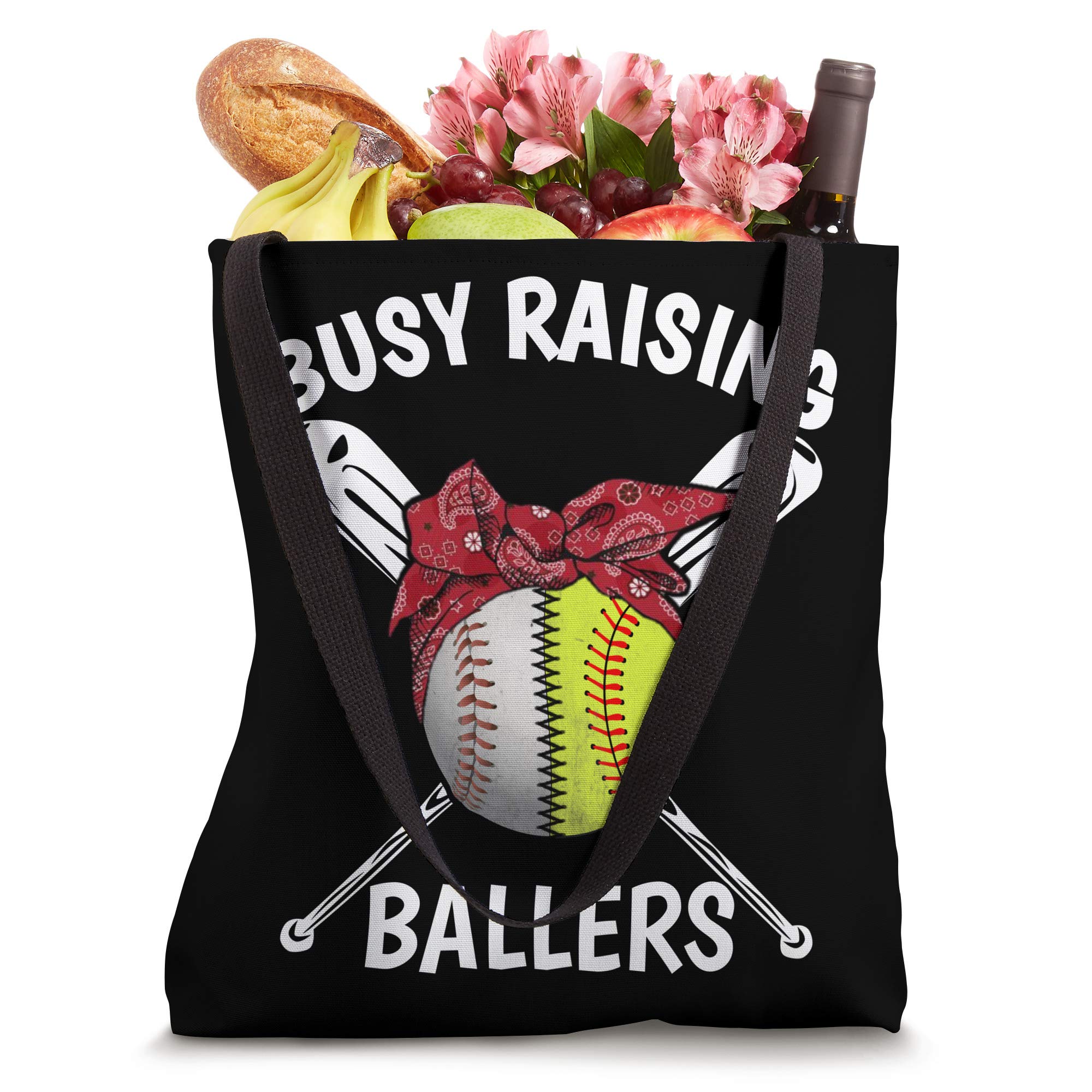 Busy Raising Ballers Softball Baseball - Mother Day Tote Bag