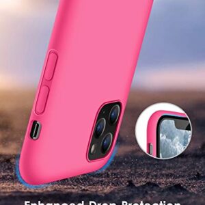 DTTO Compatible with iPhone 11 Pro Case, [Romance Series] Full Covered Silicone Cover [Enhanced Camera and Screen Protection] with Honeycomb Grid Cushion for iPhone 11 Pro 5.8" 2019, Rose Red