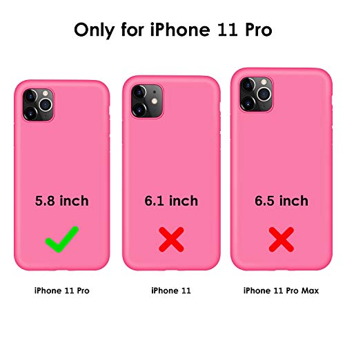 DTTO Compatible with iPhone 11 Pro Case, [Romance Series] Full Covered Silicone Cover [Enhanced Camera and Screen Protection] with Honeycomb Grid Cushion for iPhone 11 Pro 5.8" 2019, Rose Red