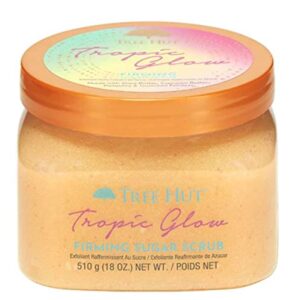 TREE HUT Tropic Glow Firming Sugar Scrub 18 Oz! Formulated With Real Sugar, Certified Shea Butter And Guarana Extract! Exfoliating Body Scrub That Leaves Skin Feeling Soft & Smooth! (Tropic Glow Scrub)