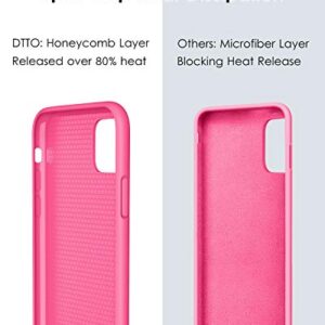 DTTO Compatible with iPhone 11 Pro Case, [Romance Series] Full Covered Silicone Cover [Enhanced Camera and Screen Protection] with Honeycomb Grid Cushion for iPhone 11 Pro 5.8" 2019, Rose Red