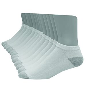 hanes ultimate mens freshiq cool comfort reinforced low cut socks, 12-pair pack, white, 6-12 us