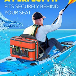 Skywin Kayak Cooler Behind Seat - Waterproof Kayak Seat Back Cooler- Compatible with Lawn-Chair Style Seats, Kayak Accessories Stores Drinks and Keeps Them Cool All Day Kayaking (Orange)