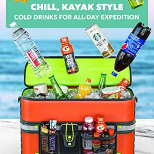 Skywin Kayak Cooler Behind Seat - Waterproof Kayak Seat Back Cooler- Compatible with Lawn-Chair Style Seats, Kayak Accessories Stores Drinks and Keeps Them Cool All Day Kayaking (Orange)