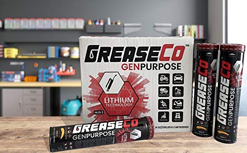 General Purpose Lithium Grease Tube | Grease Cartridge for Grease Gun | Tractor | Automotive | Ball Joint | Mower | High Temp | Door Tracks | Amber | Case of Grease 10 Tubes | NLGI 2 | GenPurpose