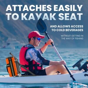 Skywin Kayak Cooler Behind Seat - Waterproof Kayak Seat Back Cooler- Compatible with Lawn-Chair Style Seats, Kayak Accessories Stores Drinks and Keeps Them Cool All Day Kayaking (Orange)