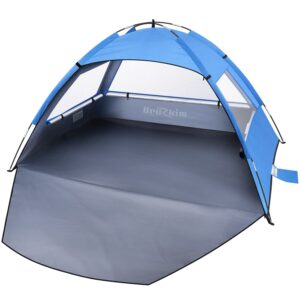 beach tent sun shelter for 2 person, portable foldable lightweight waterproof windproof, easy set up for family, camping, hiking, mountaineering, outdoor