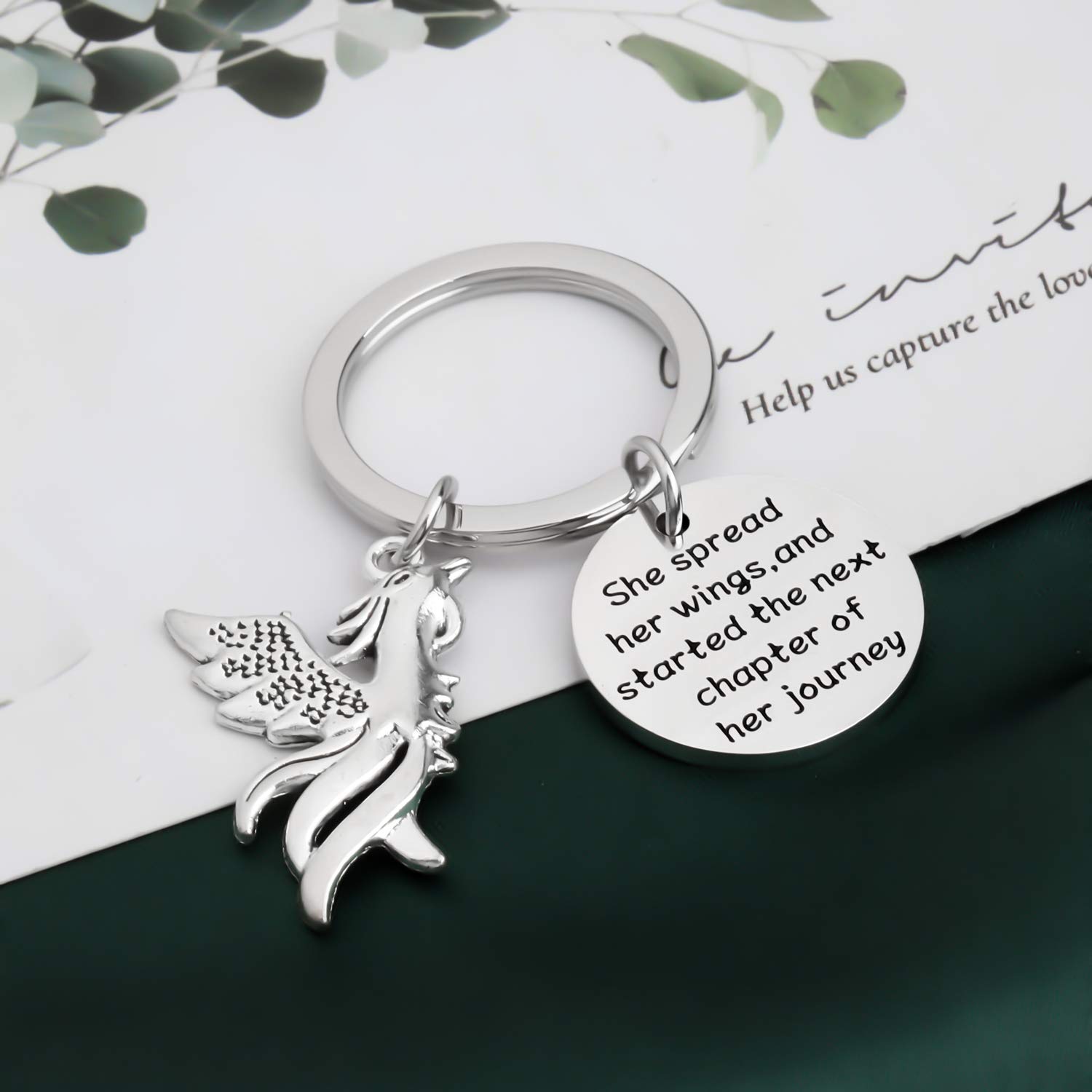 UJIMS Inspirational Phoenix Keychain New Beginning Gifts Started The Next Chapter Of Her Journey Rising Phoenix Jewelry (Phoenix Keychain)