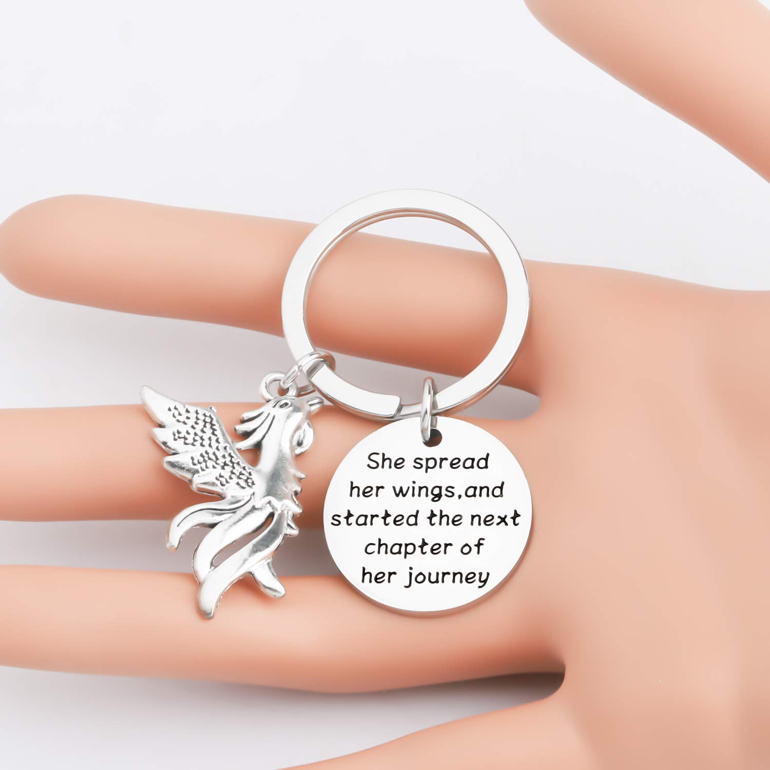 UJIMS Inspirational Phoenix Keychain New Beginning Gifts Started The Next Chapter Of Her Journey Rising Phoenix Jewelry (Phoenix Keychain)