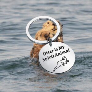 MYOSPARK Otter Jewelry Otter Is My Spirit Animal Keychain Otter Lovers Gift Animal Lover Gift Cute Otter Animal Gift (Otter KC)