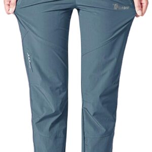 Rdruko Women's Hiking Pants Water-Resistant Quick Dry Outdoor Fishing Travel Walking Pants(Dusty Blue, US M)