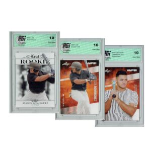 3) jasson dominguez 2019 leaf hype #26 2020#44 exclusive rookie card pgi 10 lot