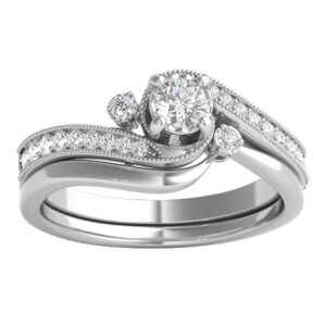 MOTIEL 1.25ct.tw. Moissanite Engagement Ring Set for Women,10k 14k 18k Gold Ring Bridal Set Jewelry Gift