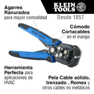 Klein Tools 11063W Wire Cutter/Wire Stripper, Heavy Duty Wire Stripper Tool & 11061 Wire Stripper/Wire Cutter for Solid and Stranded AWG Wire, Heavy Duty Kleins are Self Adjusting