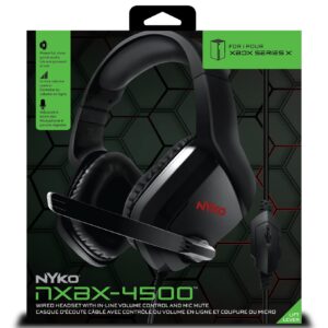 Nyko NXBX-4500 Wired Stereo Headset for Xbox Series X|S, Xbox One, PS4, PS5, & Switch – Over-Ear, Comfortable & Compatible with Xbox Series X