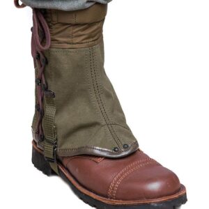 Italian Military Gaiters, Boot Guard, Canvas, Nylon Upper, Leather Trim, Hiking Gear, Protects Against Water Mud and Thorns, Made in Italy (2)