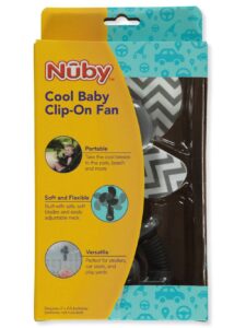 nuby cool baby stroller clip-on fan in grey