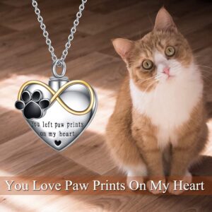 POPLYKE Infinity Heart Urn Necklace for Dog Sterling Silver Pets Ashes Necklace for Women Men Unisex Cremation Necklace Jewelry