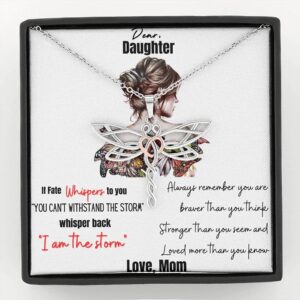 WISHICIOUS - Mother Daughter gift from mom - Gifts for Daughters from Mothers - To My Daughter Necklace - Mom and Daughter necklace Birthday Gift for Daughter (Standard Box, Whisper Dragonfly)