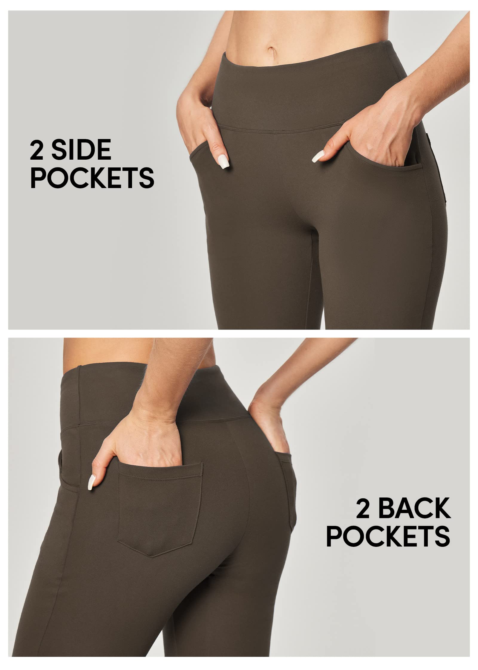 IUGA Bootcut Yoga Pants with Pockets for Women Wide Leg Pants High Waist Workout Pants Tummy Control Work Pants 4 Pockets