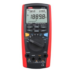 uni-t ut71e true-rms electronics logging multimeter, auto manual ranging, 1000v ac dc 10a, 40000 counts, ohmmeter/voltmeter/amp tester/capacitance meter/frequency counter temperature