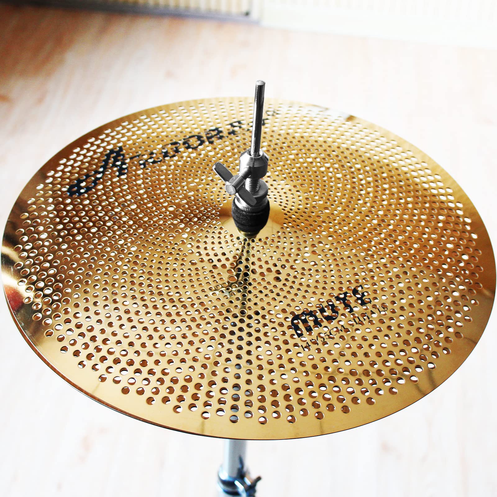 Arborea Low Volume Cymbal Mute Cymbal Golden 14" Hi-Hats Cymbal Drum Quite Cymbal For Practice (14"Hi-Hats)