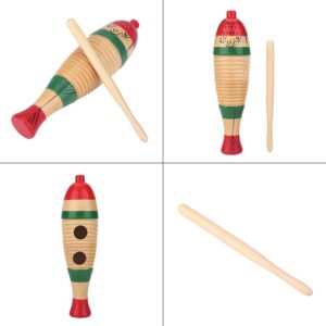 Jeankak Wood Guiro, Colorful Fish Shape Guiro Percussion Instrument Musical Percussion Instrument for Kids and Adults