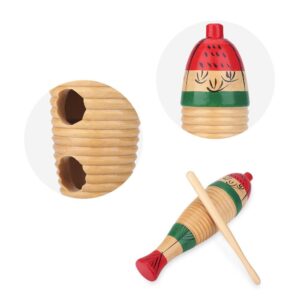 Jeankak Wood Guiro, Colorful Fish Shape Guiro Percussion Instrument Musical Percussion Instrument for Kids and Adults