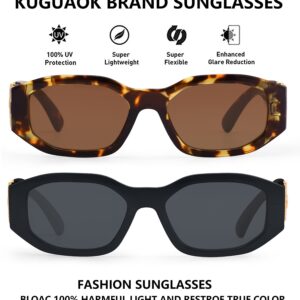 KUGUAOK Irregular Rectangle Sunglasses Women Trendy Design UV Protection Small Sun Glasses